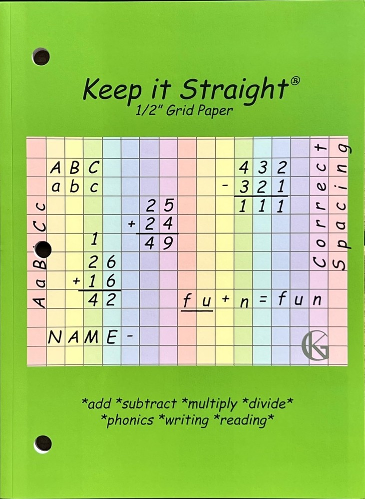 ADHD Tools for Kids, Architecture for Kids – Colorful 1/2 Squares Grid Graph …