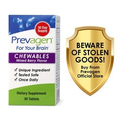 Prevagen Regular Strength 10mg Mixed Berry Chewables – 2 Pack (60-Day Supply)