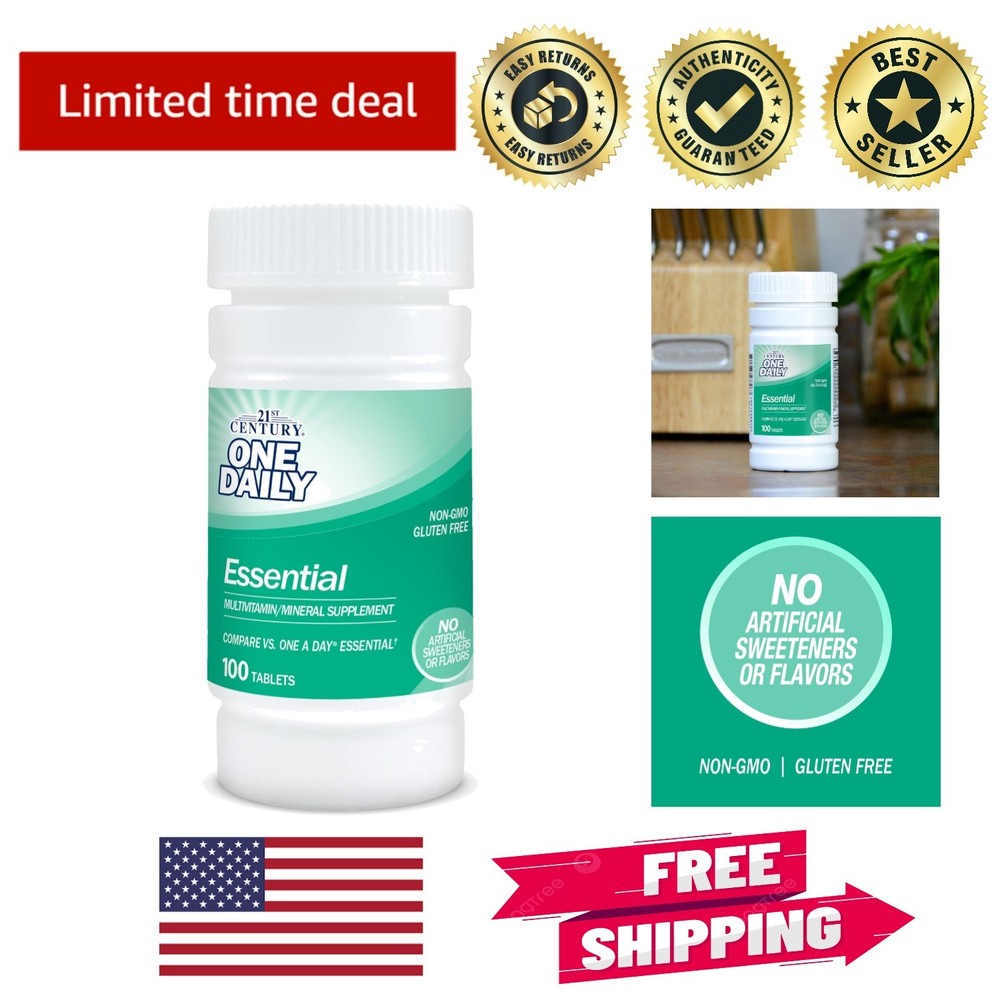 100 Count One Daily Multivitamin Tablets – Gluten-Free & No Artificial Additives