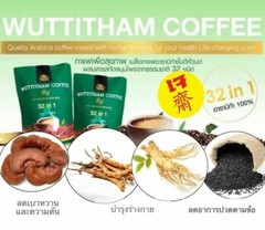 6 x Wuttitham Healthy Instant Coffee 32 in 1 Mixed Herbs Manage Weight Control