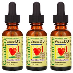 ChildLife, (3 Pack) Vitamin D3, Natural Berry Flavor, 1 fl oz (30 ml)