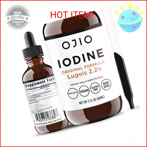 Lugols Iodine Solution 2% – 1 Year Supply – High Potency Liquid Oral Iodine Drop
