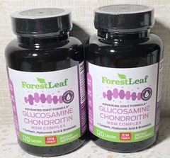 Lot Of 2 ForestLeaf Glucosamine Chondroitin MSM Complex Turmeric Joint Support
