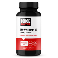 Force Factor MK-7 Vitamin K2 100mcg, Bone Health Support, 60 Capsules