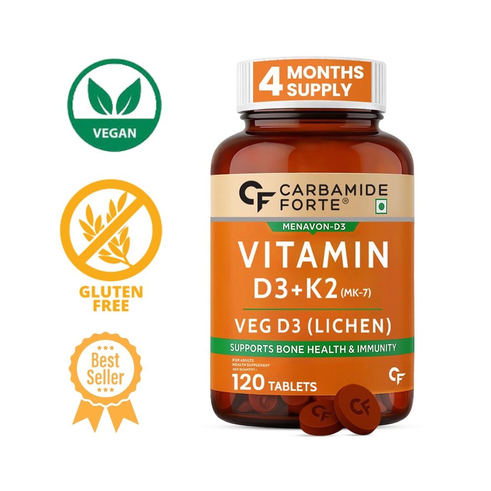 C.arbamide Forte Vitamin D3 K2 Bone Heart Support 120 Tabs