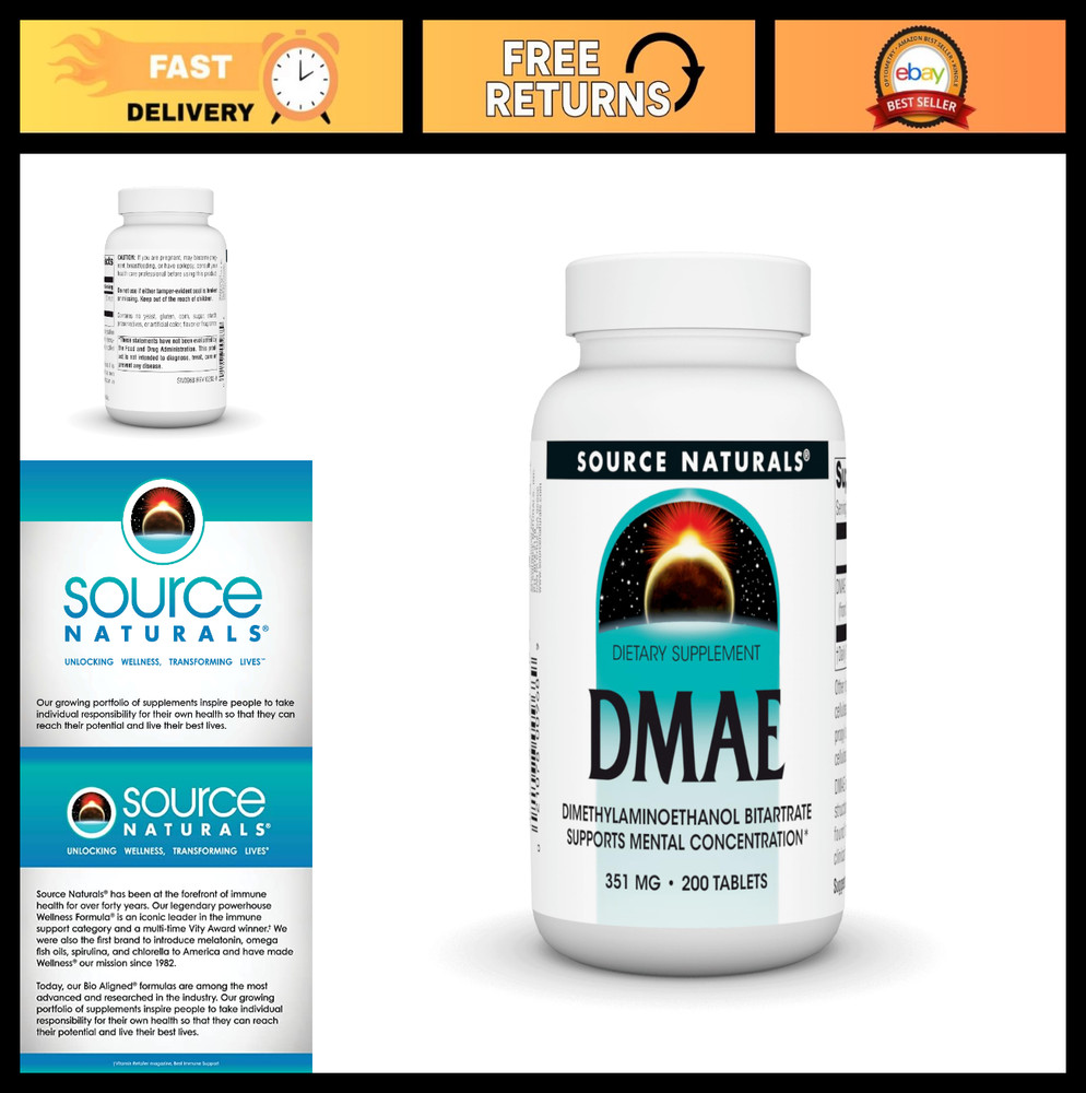 DMAE Dimethylaminoethanol Bitartrate – Boosts Mental Focus & Concentration – 200