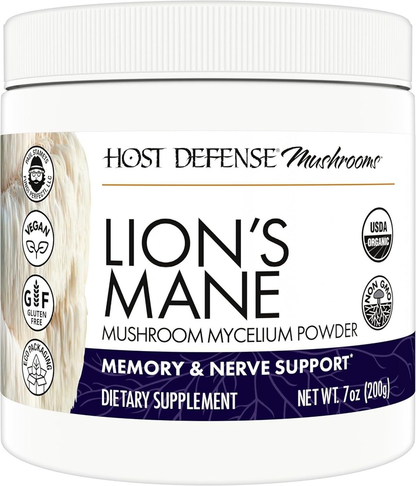 Host Defense Lion’s Mane Powder – Brain Health Support 7 oz EXP 08/27