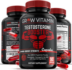 Grow Factor Test X60 Boost, Testosterone Booster for Men, Testosteron Pills