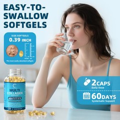 Multi Collagen Type I, II, III, V, X with Hyaluronic Acid Vitamin C Joint Health