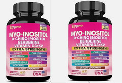 2PCS Myo Inositol & D-Chiro Inositol Supplement for Women, 120 Capsules