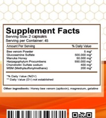 BIOBEE inflamatory Arthritis abeemed therapy Venom best product Natural Bee