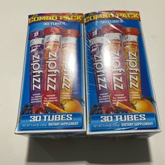Zipfizz Combo 2-Pack (60 Tubes) Grape/Fruit Punch/Orange Soda