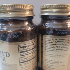 Solgar Chelated Copper, 100 Tablets Essential for Collagen Formation 2 Pack