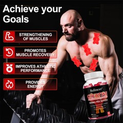 Creatine Monohydrate Gummies Increase Strength Muscle Endurance Energy 60 US
