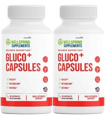 (2 Pack) Gluco+ Advanced Blood Health Support Supplement Gluco Plus Capsules