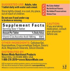 Nature Made Vitamin C 500 mg Tablets, Dietary Supplement, Vitamin C for Immune S