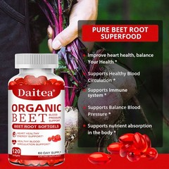 Organic Beetroot SOFTGELS PURE Beet Root Powder (Beta vulgaris)HEART HEALTHY