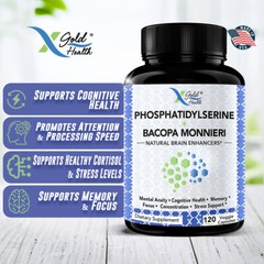 Phosphatidylserine Bacopa Monnieri 400 Mg 120 Capsules for Brain Enhance Memory