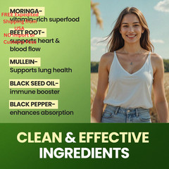 Moringa Capsules, Beet Root, Mullein Leaf – Energy, 60 Count (Pack of 1)
