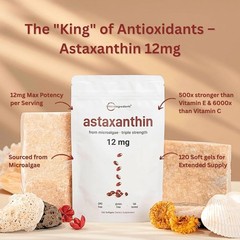 12mg Astaxanthin Antioxidant Supplements Fresh Microalgae Eye Joint Skin Health