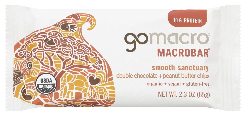 Gomacro Organic Macrobar Double Chocolate Peanut Butter Chip 2.3 Oz