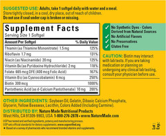 Nature Made Super B Complex Energy Metabolism Support Vitamins Bulk 160 Softgels