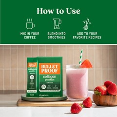 3/27 Bulletproof Unflavored Grass-Fed Collagen Peptides Powder Packets with Amin