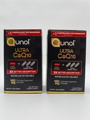 Qunol Ultra CoQ10 100mg dietary supplement 120 softgels Lot of 2 Exp 9/27