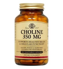 Solgar Choline 350mg 100 Vegetable Capsules Healthy Brain Cellular Function 9/28