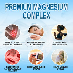 120pc Magnesium Complex 500mg Natural Anti Anxiety & Stress Relief Supplement