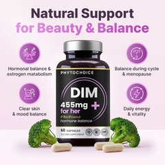 Phytochoice DIM (Diindolylmethane) 350mg w/ Bioperine & Brocolli Extract 60 Days