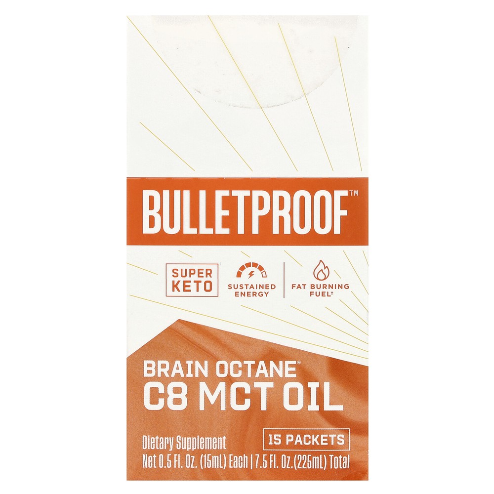 Brain Octane® C8 MCT Oil , 15 Packets, 0.5 fl oz (15 ml) Each