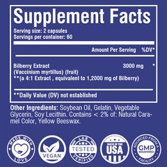 Bilberry Fruit Extract – Maximum Vision Health, Relief Eye Strain, Antioxidant