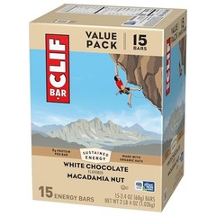 Clif Bar White Chocolate Macadamia Nut 15 Count Energy Snack Protein Bars