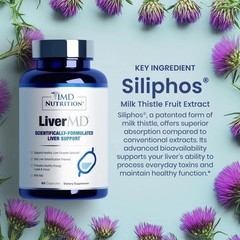 LiverMD by 1MD-Liver Support with Siliphos Milk Thistle & NAC-60 Capsules pack 2