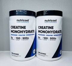 2 X Nutricost Micronized Creatine – 500g (5g/serving, 100 servings) Exp 07/2028