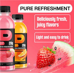 Protein2o Clear Whey Protein & Electrolyte Drink, Variety Pack, 12 Bottles
