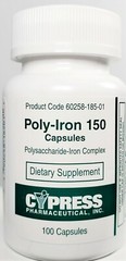 Cypress Poly Iron 150 mg 100 Capsules -Exp Date 12-2024