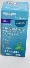 Amazon Basic Care Omeprazole 20mg Delayed Release Tablets Cool Mint 14 Count EXP