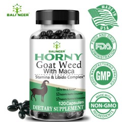 Horny Goat Weed and maca Extract -Gluten Free, Non-GMO,Unisex