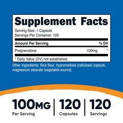 Nutricost Pregnenolone 100mg, 120 Capsules – Non-GMO, Gluten Free