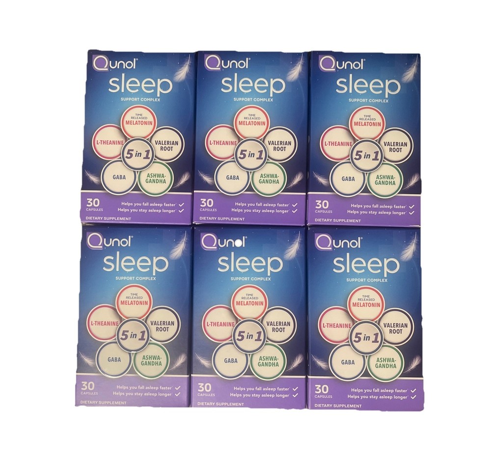 6x Qunol Sleep Support Complex 5:1 Time Release Melatonin 30ct exp 03/26