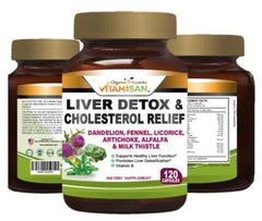 Liver Cleanse Detox Repair – 1,674 MG Milk Thistle Dandelion Support Supplement