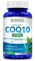 CoQ10 for Heart Function 200mg / 200 Capsules / NON GMO & GLUTEN FREE / Free Sh