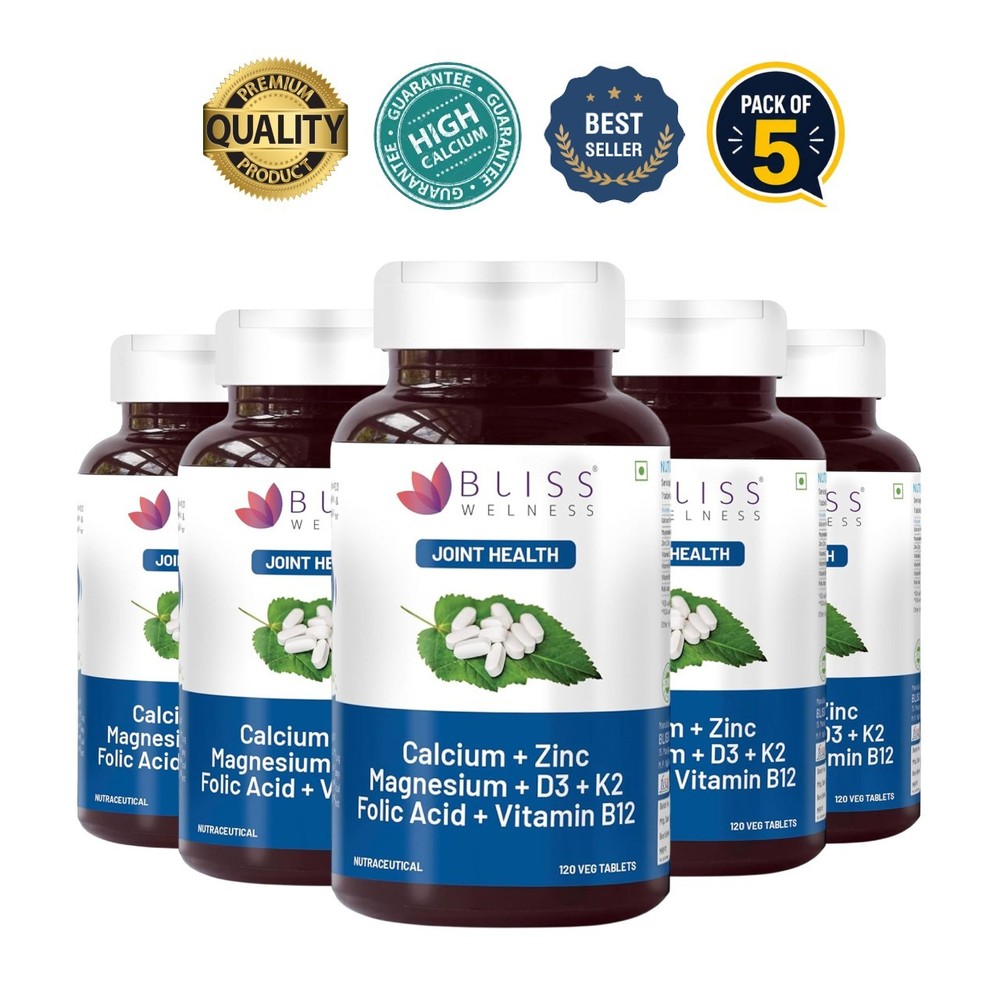 Bliss Wel.ness Calcium Magnesium Zinc 120 Tabs Pack of 5