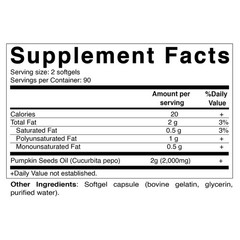 Vitamatic Pumpkin Seed Oil 2000Mg Softgel Capsules Per Serving – 180 Softgels –