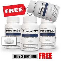 3 + 1 FREE (4 total Bottles – Phent37 – Appetite Suppressant Fat Burner Diet