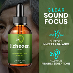 (2 Packs) Echozen For Ear Ringing, Echo Zen Liquid Drops, Ecozen Tinnitus (4 oz)