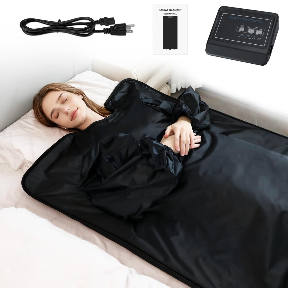Sauna Blanket with Arm Sleeves for Home Use, Portable Design for Relaxation a…