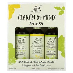 2 X Bach, Clarity of Mind Focus Kit, 3 Droppers, 0.7 fl oz (20 ml) Each